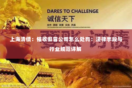 上海清债：催收假冒公司怎么处罚：法律手段与行业规范详解