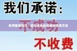 高效催收技巧：应对高账龄问题的实用方法