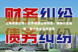 上海收账公司：云梦收账公司排名：揭秘行业翘楚，助力企业高效追收