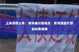 上海清债公司：律师函讨债格式：高效追回欠款的必备指南