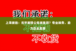 上海要账：乐平要钱公司哪里找？专业服务，助力企业发展