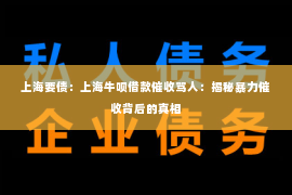 上海要债：上海牛呗借款催收骂人：揭秘暴力催收背后的真相