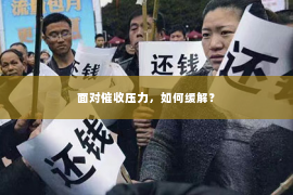 面对催收压力，如何缓解？