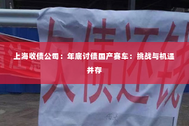 上海收债公司：年底讨债国产赛车：挑战与机遇并存