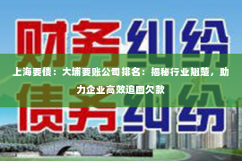 上海要债：大埔要账公司排名：揭秘行业翘楚，助力企业高效追回欠款