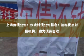 上海要债公司：仪陇讨债公司排名：揭秘优质讨债机构，助力债务回收
