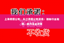 上海收债公司：从江清债公司排名：揭秘行业翘楚，助力企业决策