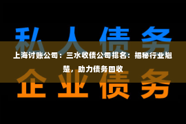 上海讨账公司：三水收债公司排名：揭秘行业翘楚，助力债务回收