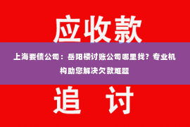 上海要债公司：岳阳楼讨账公司哪里找？专业机构助您解决欠款难题