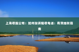 上海收账公司：如何投诉催收电话：有效维权指南