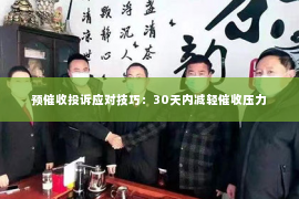 预催收投诉应对技巧：30天内减轻催收压力