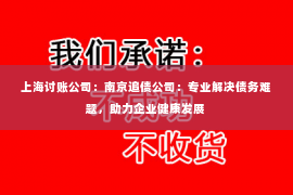 上海讨账公司：南京追债公司：专业解决债务难题，助力企业健康发展