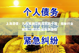 上海清债：九台收账公司排名前十名：揭秘行业翘楚，助力企业高效追收