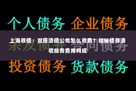 上海收债：双塔清债公司怎么收费？揭秘债务清收服务费用构成