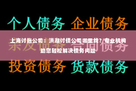 上海讨账公司：洪湖讨债公司哪里找？专业机构助您轻松解决债务问题