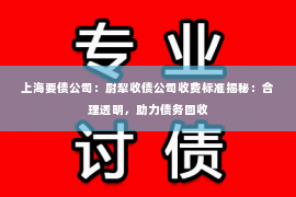 上海要债公司：尉犁收债公司收费标准揭秘：合理透明，助力债务回收