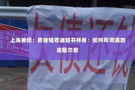 上海要债：房屋催收通知书样板：如何有效追回逾期欠款