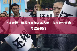 上海要债：催收行业加入黑名单：揭秘行业乱象与监管挑战
