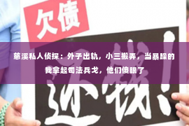 慈溪私人侦探:外子出轨,小三搬弄,当暴躁的我拿起司法兵戈,他们傻眼了 慈溪私人侦探:外子出轨,小三搬弄,当暴躁的我拿起司法兵戈,他们傻眼了