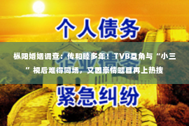 枞阳婚姻调查：传和睦多年！TVB旦角与“小三”视后难得同场，又因豪情题目再上热搜